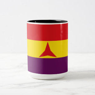 Internationale Flagge (Ziviler Krieg Spaniens) Zweifarbige Tasse