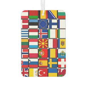 Internationale Flaggen-Collage, Weltflaggen Autolufterfrischer
