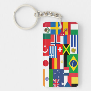Internationale Flaggen der Welt Schlüsselanhänger