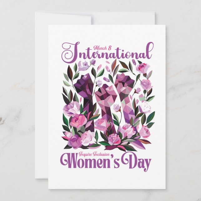 Internationale Frauen-Tag-Flora-Fäuste Postkarte (Vorderseite)