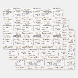 Internationale Kaffeespezialitäten Personalisiert Geschenkpapier Set