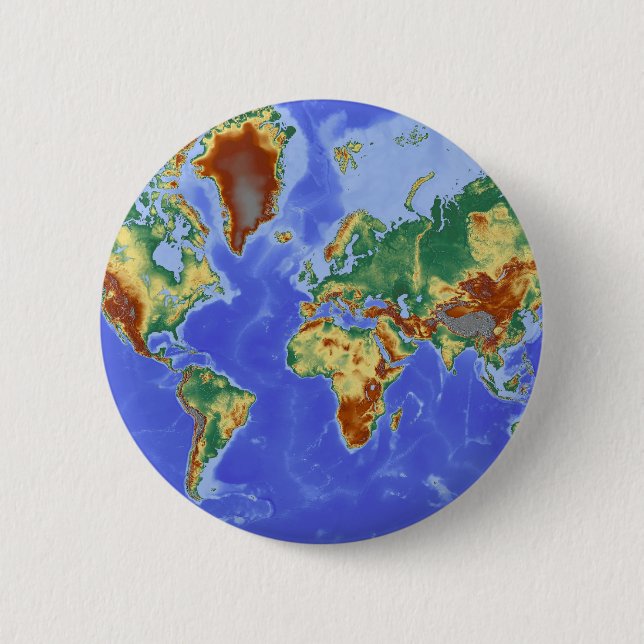 Internationale Karte für das Weltgebiet Button (Vorderseite)