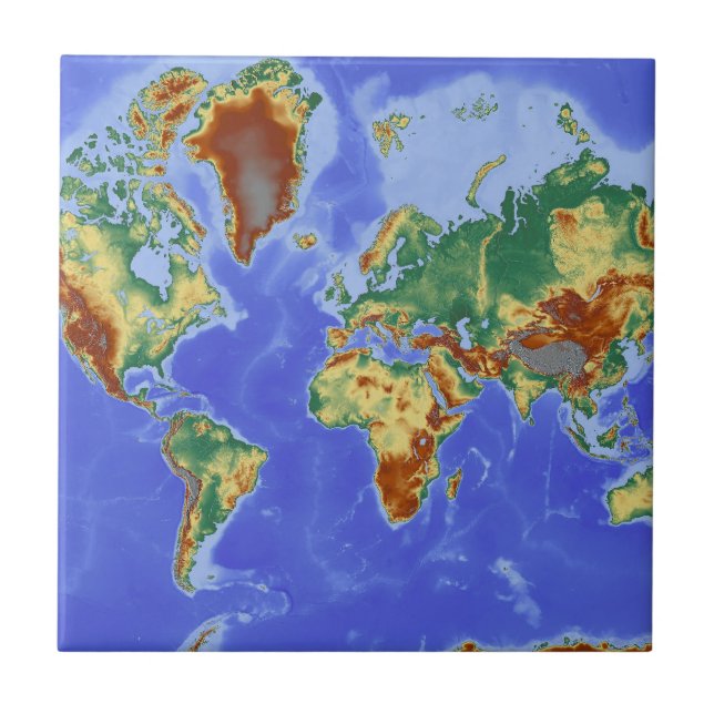 Internationale Karte für das Weltgebiet Fliese (Vorderseite)