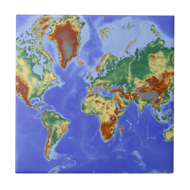 Internationale Karte für das Weltgebiet Fliese (Vorderseite)