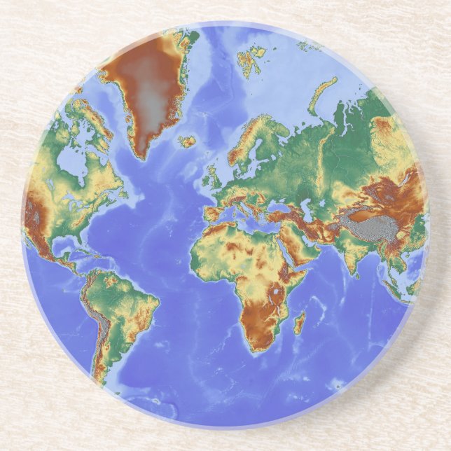 Internationale Karte für das Weltgebiet Getränkeuntersetzer (Vorne)