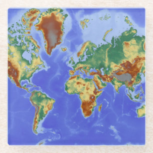 Internationale Karte für das Weltgebiet Glasuntersetzer