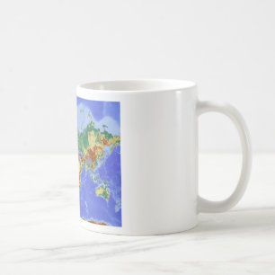 Internationale Karte für das Weltgebiet Kaffeetasse