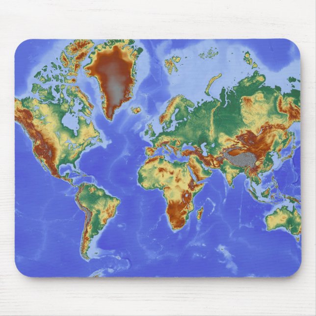 Internationale Karte für das Weltgebiet Mousepad (Vorne)