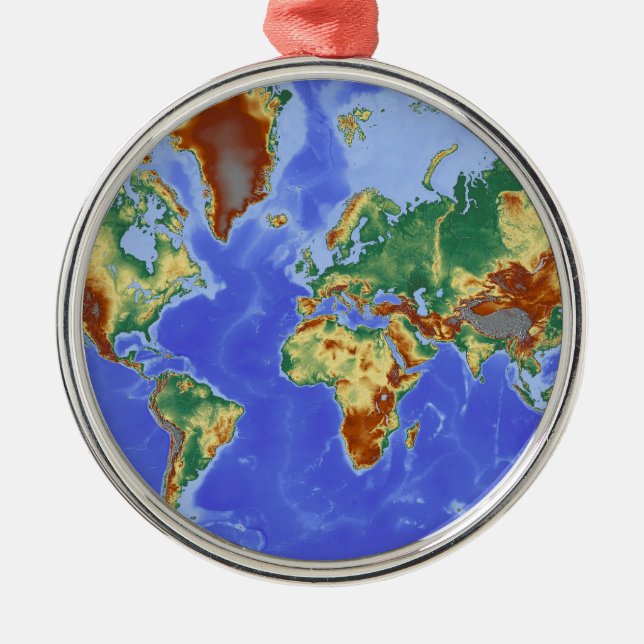 Internationale Karte für das Weltgebiet Silbernes Ornament (Vorne)