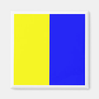 Internationale maritime Signalflagge KILO Magnet