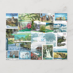 Internationale Postkarten-Briefmarke - Landschafte Feiertagspostkarte