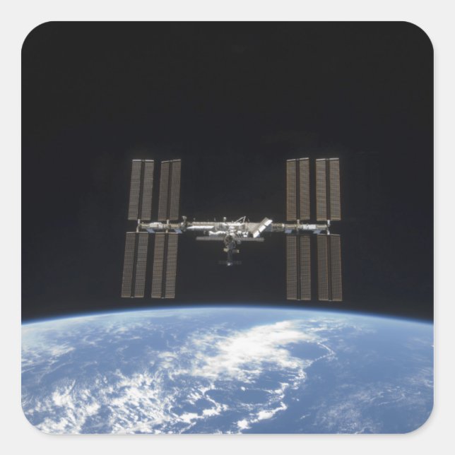 Internationale Raumstation 10 Quadratischer Aufkleber (Vorderseite)