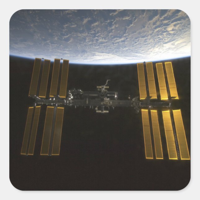 Internationale Raumstation 10 Quadratischer Aufkleber (Vorderseite)