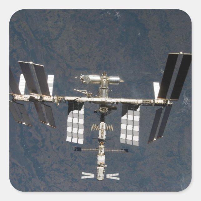 Internationale Raumstation 13 Quadratischer Aufkleber (Vorderseite)