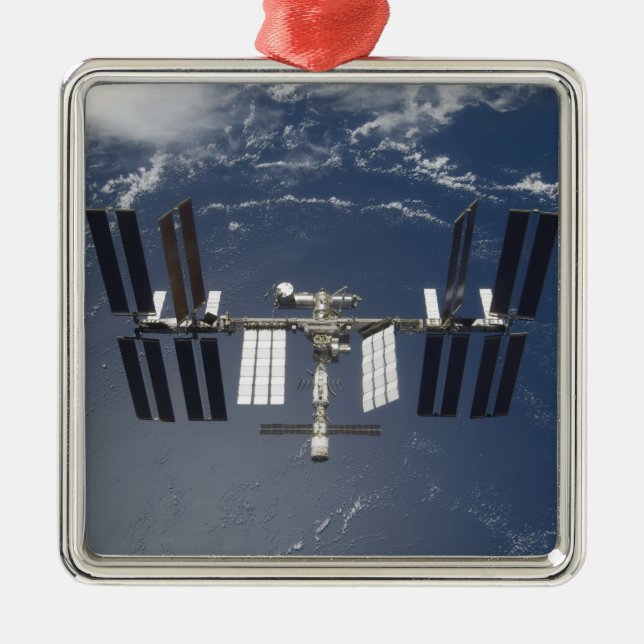 Internationale Raumstation 13 Silbernes Ornament (Vorne)