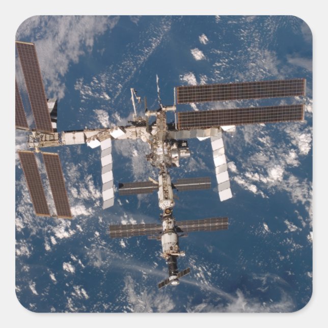 Internationale Raumstation 15 Quadratischer Aufkleber (Vorderseite)