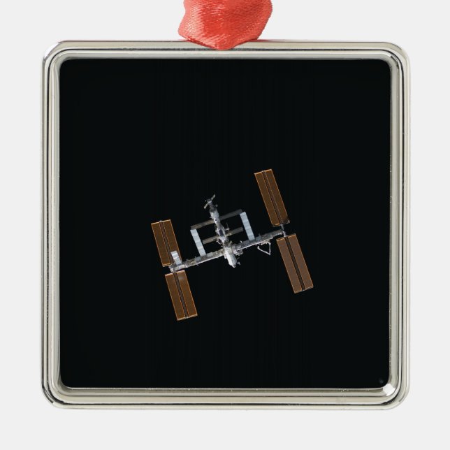 Internationale Raumstation 16 Silbernes Ornament (Vorne)