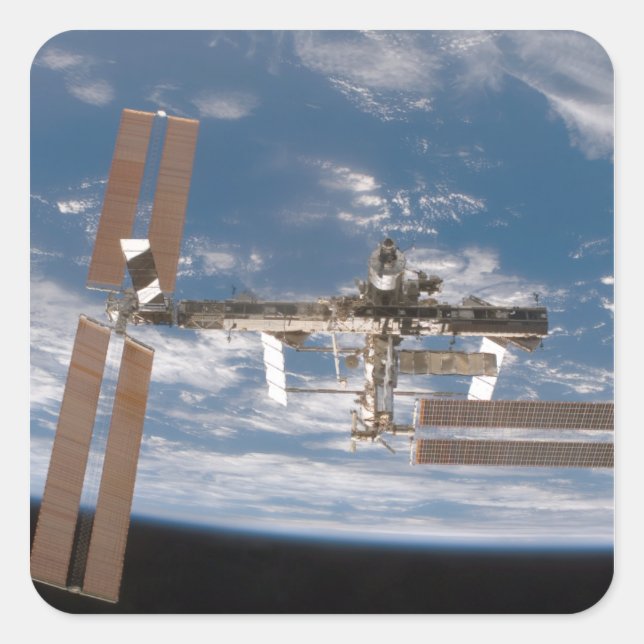 Internationale Raumstation 17 Quadratischer Aufkleber (Vorderseite)