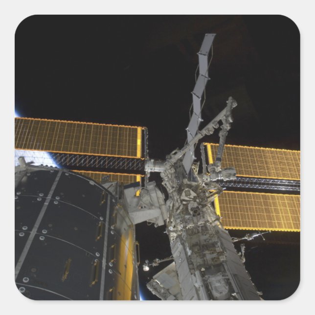 Internationale Raumstation 2 Quadratischer Aufkleber (Vorderseite)
