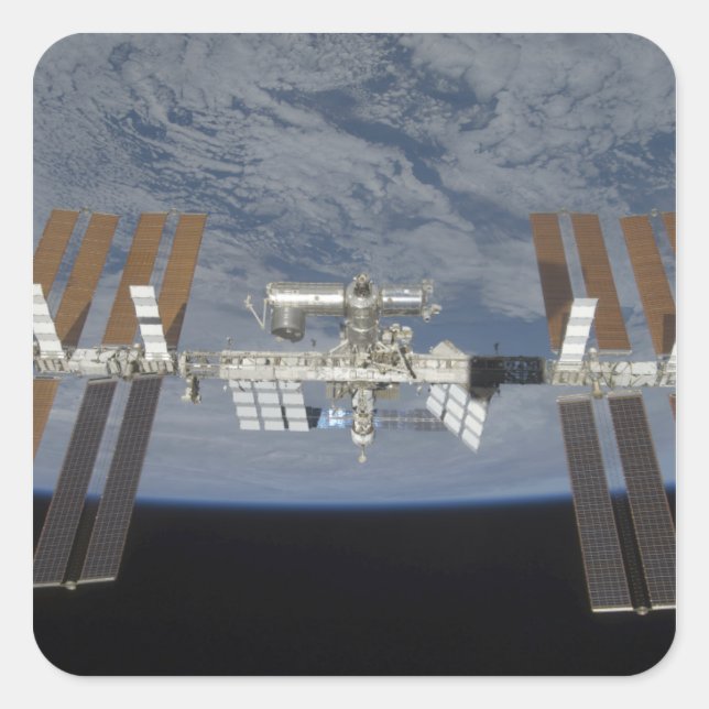 Internationale Raumstation 3 Quadratischer Aufkleber (Vorderseite)