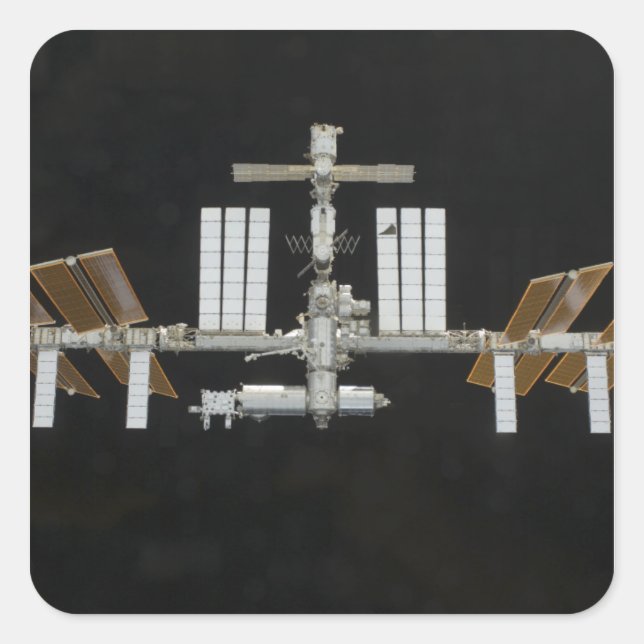 Internationale Raumstation 3 Quadratischer Aufkleber (Vorderseite)