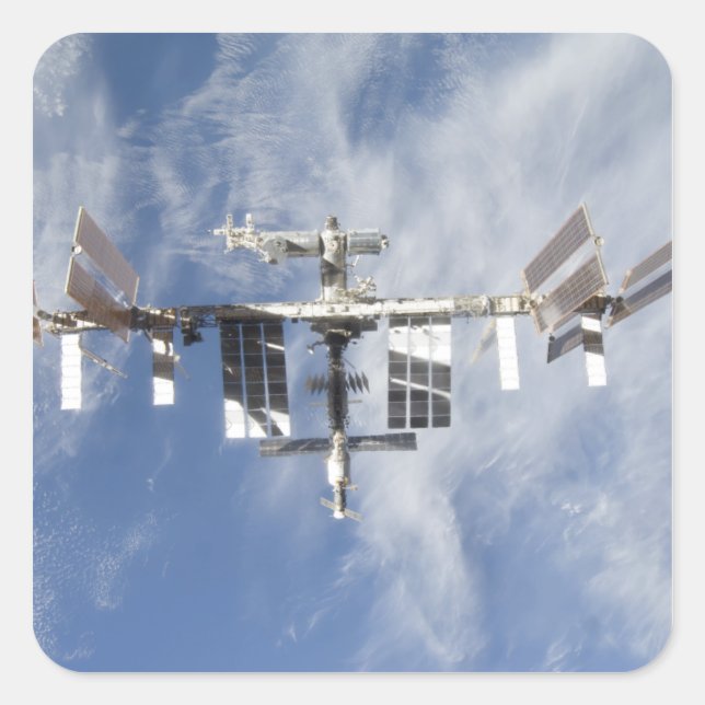 Internationale Raumstation 4 Quadratischer Aufkleber (Vorderseite)
