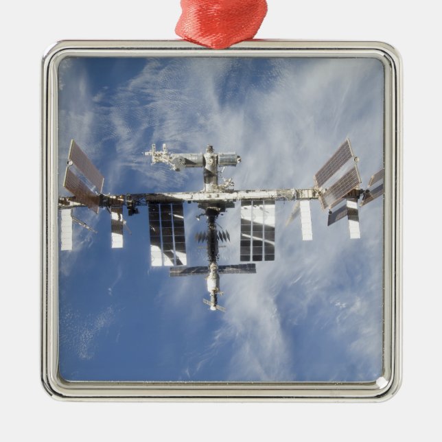 Internationale Raumstation 4 Silbernes Ornament (Vorne)