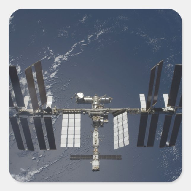 Internationale Raumstation 5 Quadratischer Aufkleber (Vorderseite)