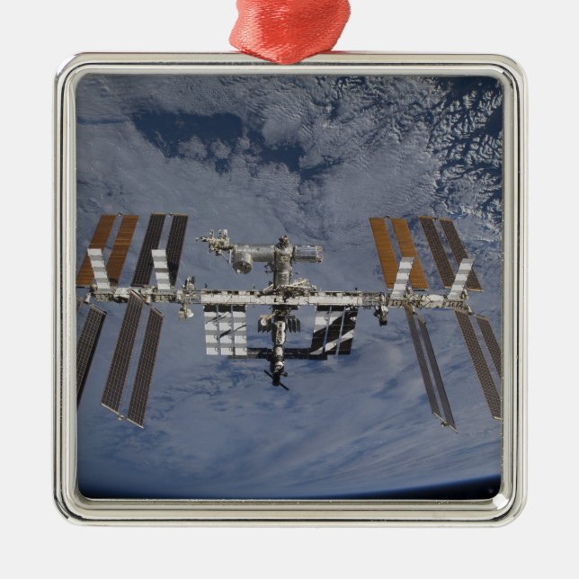 Internationale Raumstation 5 Silbernes Ornament (Vorne)