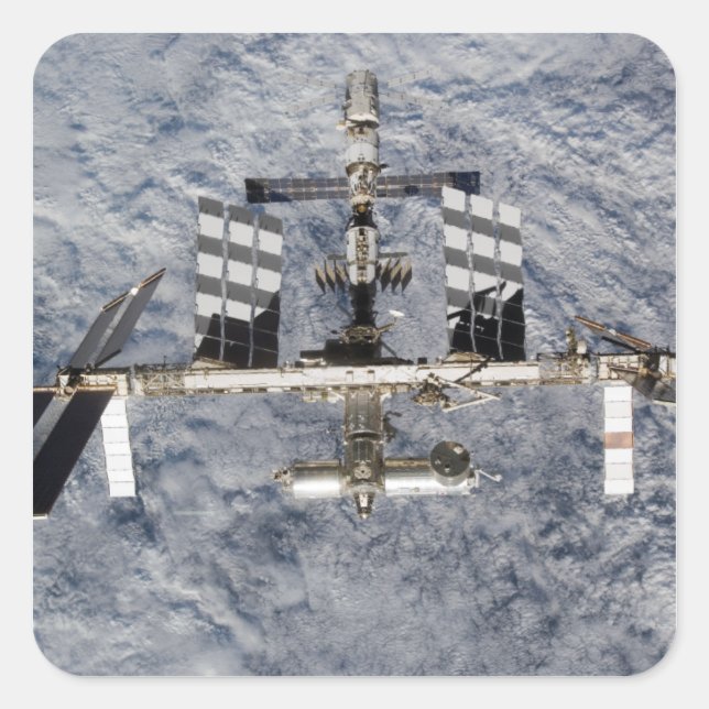 Internationale Raumstation 6 Quadratischer Aufkleber (Vorderseite)