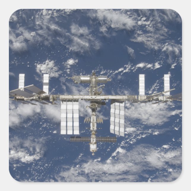 Internationale Raumstation 6 Quadratischer Aufkleber (Vorderseite)