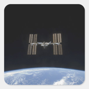 Internationale Raumstation 7 Quadratischer Aufkleber