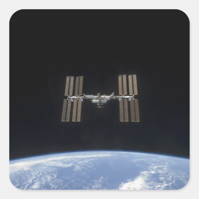 Internationale Raumstation 7 Quadratischer Aufkleber (Vorderseite)