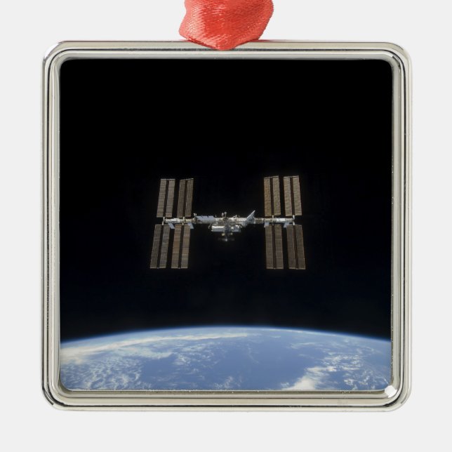 Internationale Raumstation 7 Silbernes Ornament (Vorne)