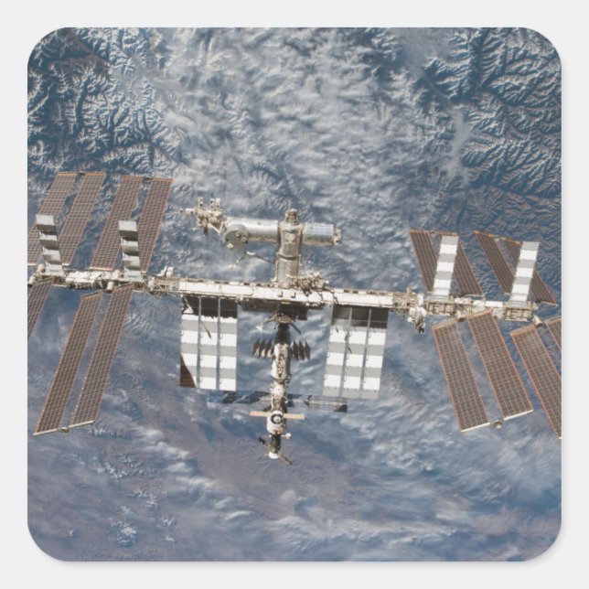 Internationale Raumstation 8 Quadratischer Aufkleber (Vorderseite)
