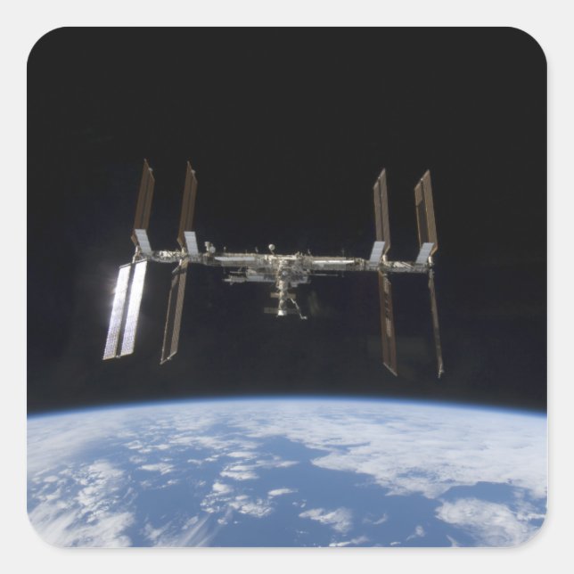 Internationale Raumstation 9 Quadratischer Aufkleber (Vorderseite)
