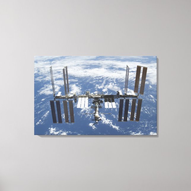 Internationale Raumstation im Orbit 2 Leinwanddruck (Vorderseite)
