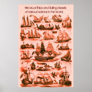INTERNATIONALE SEGELSCHIFFE DER VINTAGE-ZEIT,Rot Poster