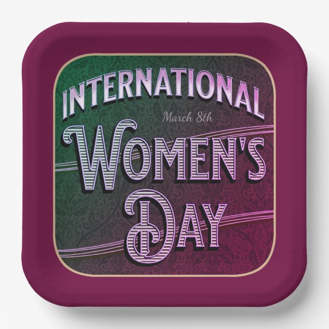 Internationale Tageszeitung "Frauen" Pappteller (Vorderseite)