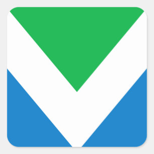 Internationale Vegan-Flagge Quadratischer Aufkleber