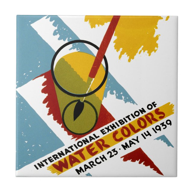 Internationale Wasserfarbenausstellung Fliese (Vorderseite)