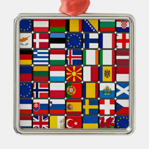 Internationale Weltflaggen Ornament Aus Metall