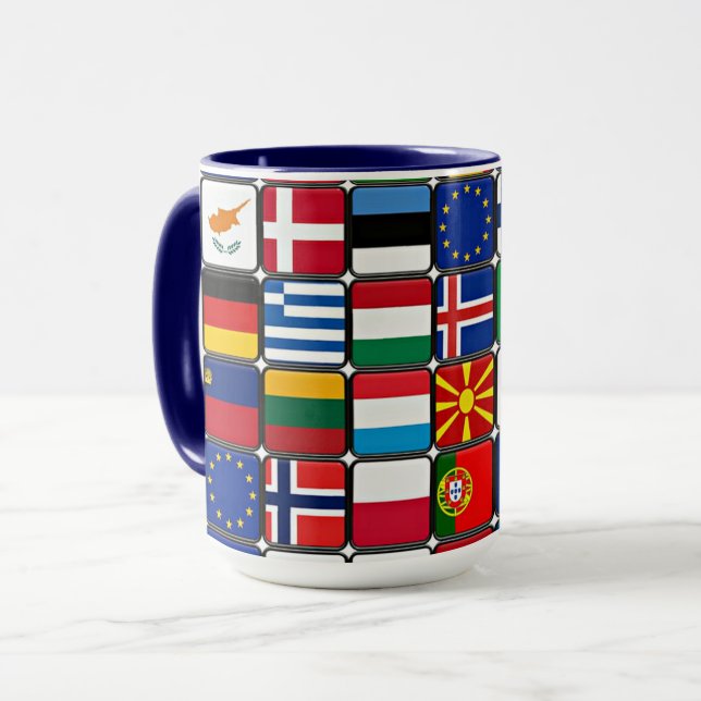 Internationale Weltflaggen Tasse (Vorderseite Links)