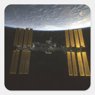 Internationale Weltraumstation 10 Quadratischer Aufkleber