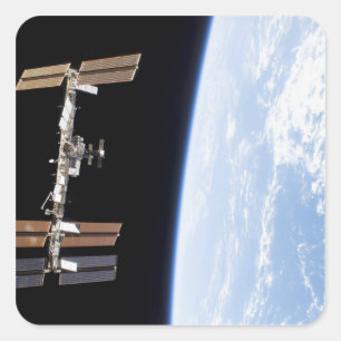 Internationale Weltraumstation 12 Quadratischer Aufkleber