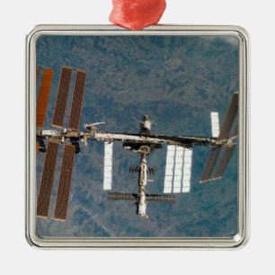 Internationale Weltraumstation 15 Silbernes Ornament