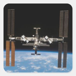 Internationale Weltraumstation 19 Quadratischer Aufkleber