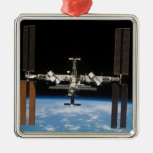 Internationale Weltraumstation 19 Silbernes Ornament