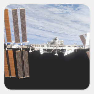 Internationale Weltraumstation 21 Quadratischer Aufkleber
