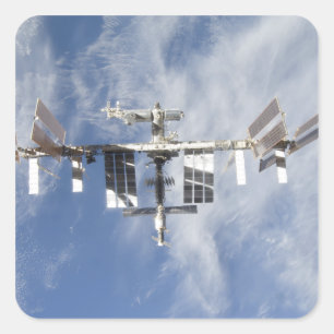 Internationale Weltraumstation 4 Quadratischer Aufkleber